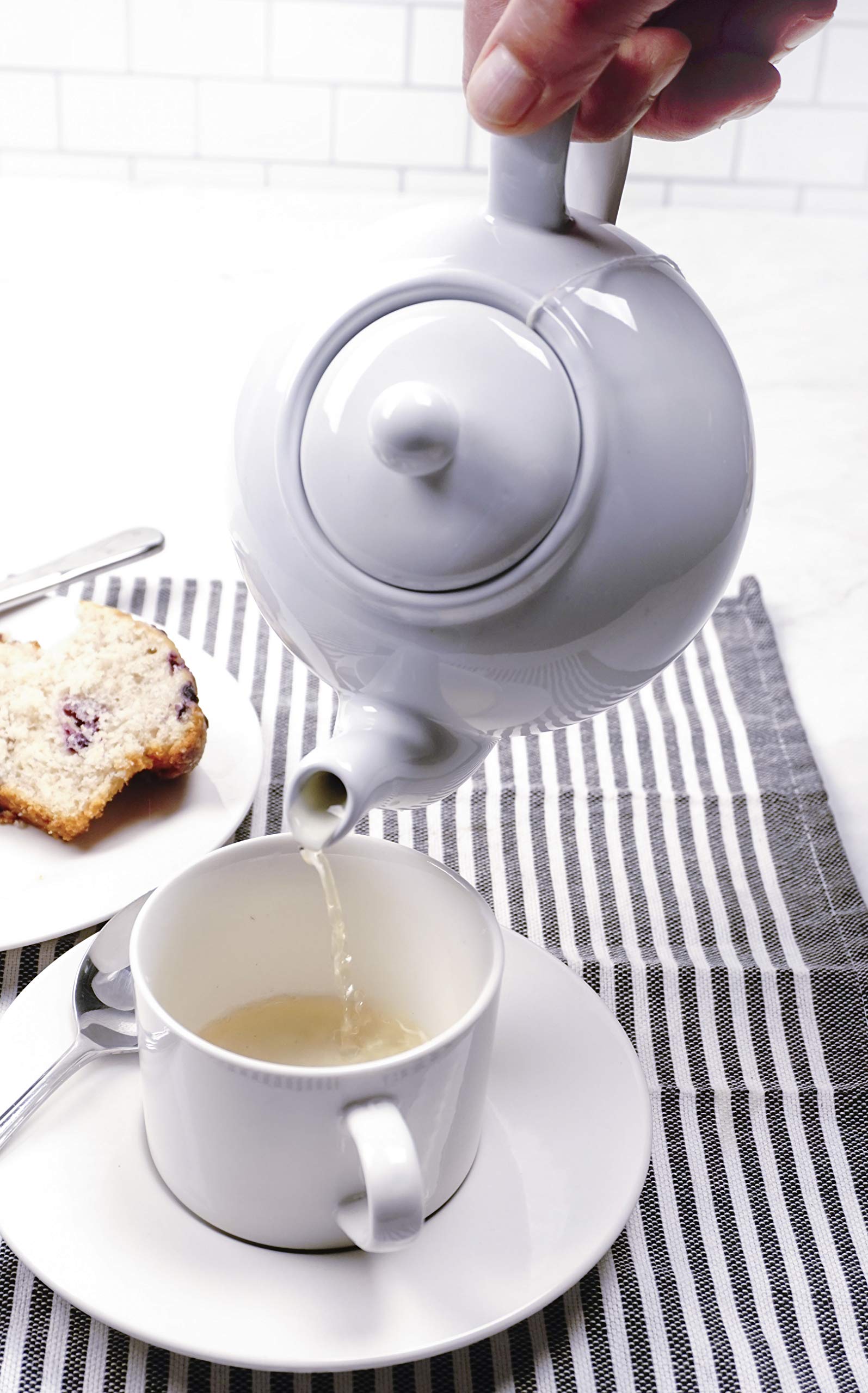 Foto 7 pulgar | Teapot Rsvp International Stoneware, 480 Ml, Microondas Y Lavavajillas, Color Blanco - Venta Internacional.