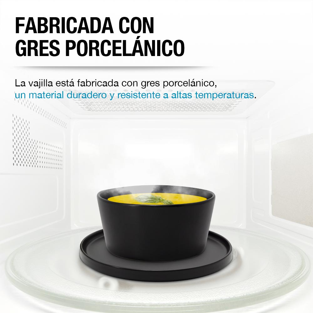 Foto 4 | Vajilla de Gres Moderna 4 Personas 16 Piezas Platos Taza Casa Litus color Negro