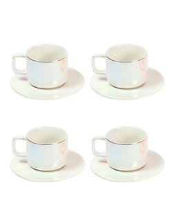 Foto 1 | Juego De 4 Tazas De Ceramica Con Plato
