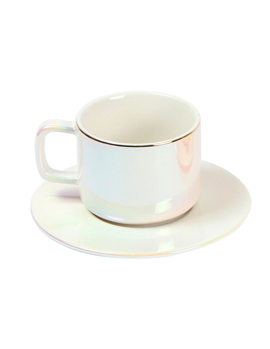 Foto 3 pulgar | Juego De 4 Tazas De Ceramica Con Plato