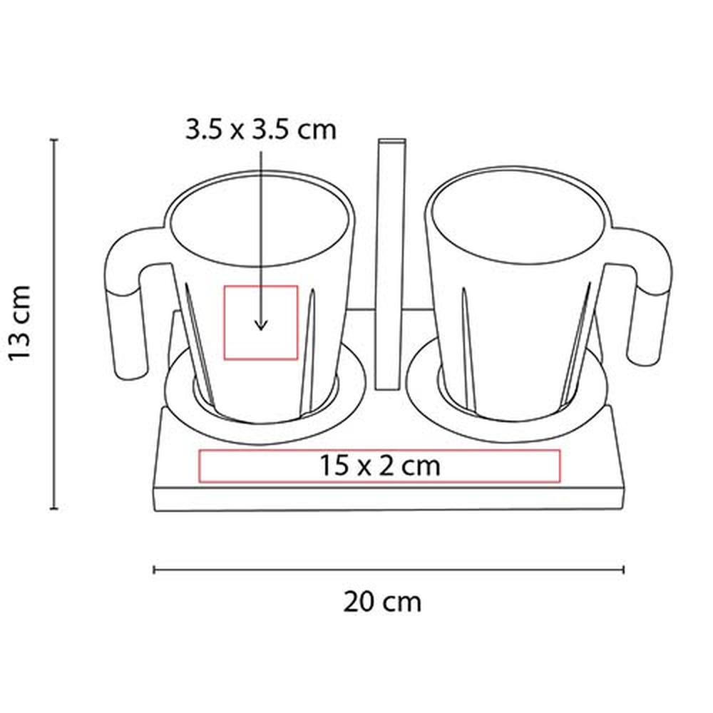 Foto 2 | Set De 2 Tazas Cerámica Con Asas Y Base De Bambú  Regalo Elegante 8 Oz-tazas