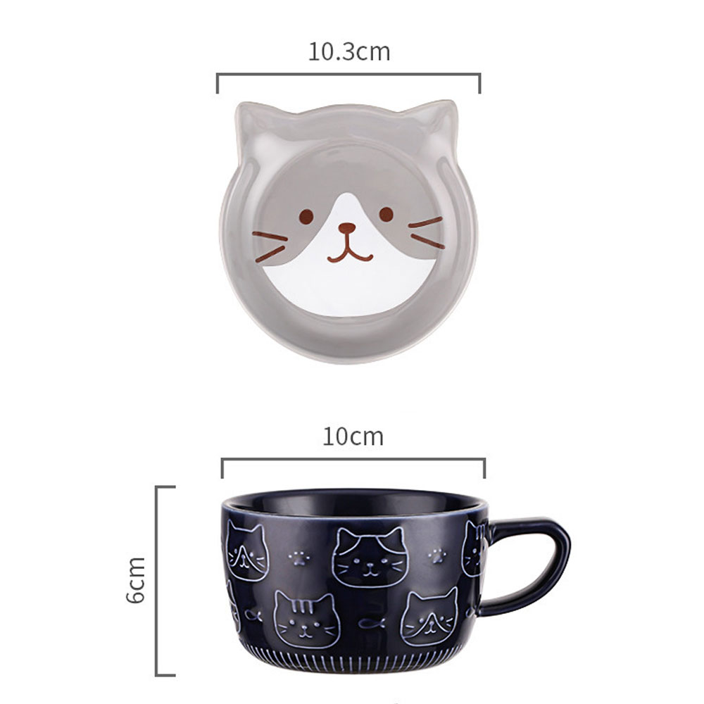 Foto 3 pulgar | Taza de Cerámica HappyWare color Gris con Tapa y Diseño de Gato