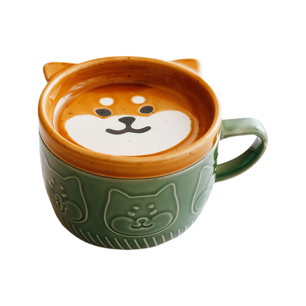 Taza de Cerámica HappyWare Multicolor con Tapa Diseño Zorro