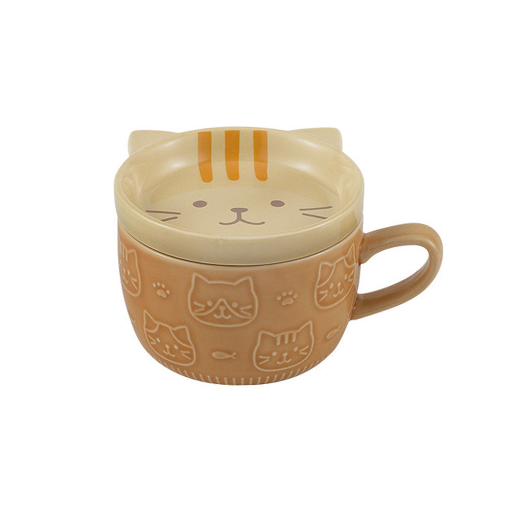 Foto 2 pulgar | Taza de Cerámica HappyWare Multicolor con Tapa Diseño Diseño de Gato