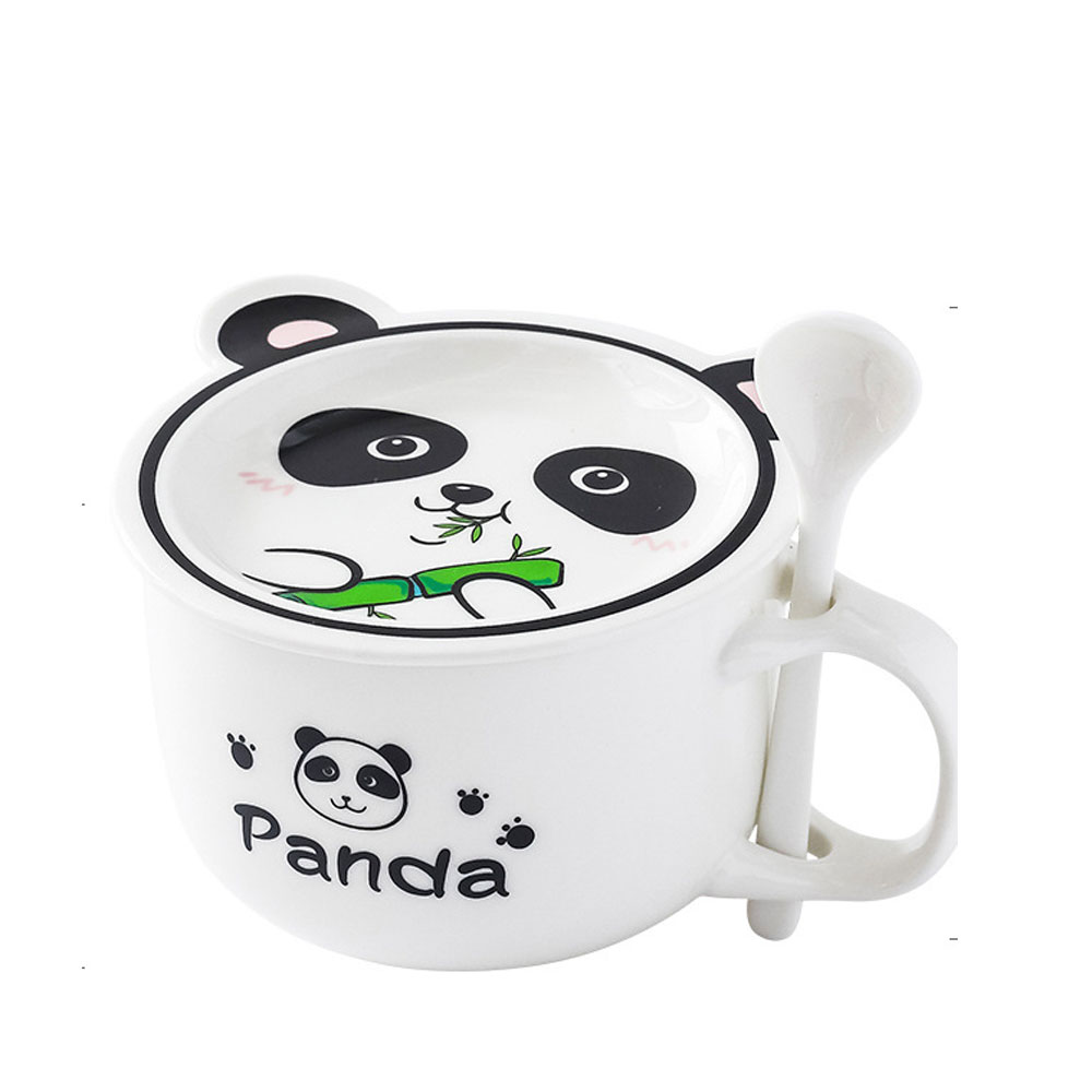 Foto 2 pulgar | Taza de Cerámica HappyWare color Blanco para Café con Cuchara y Tapa con Diseño de Oso Panda