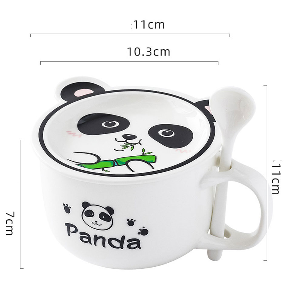 Foto 3 pulgar | Taza de Cerámica HappyWare color Blanco para Café con Cuchara y Tapa con Diseño de Oso Panda