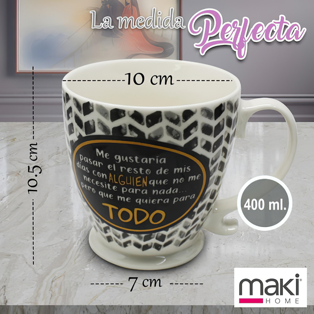 Foto 3 pulgar | Taza de Porcelana Grupo Ipag 400 ml color Dorado