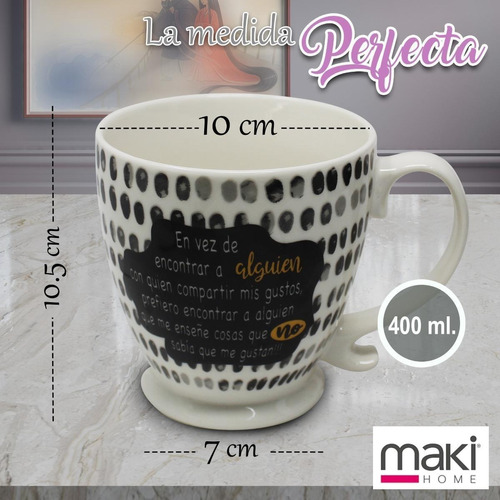 Foto 3 pulgar | Taza de Porcelana Grupo Ipag 400 ml color Gris