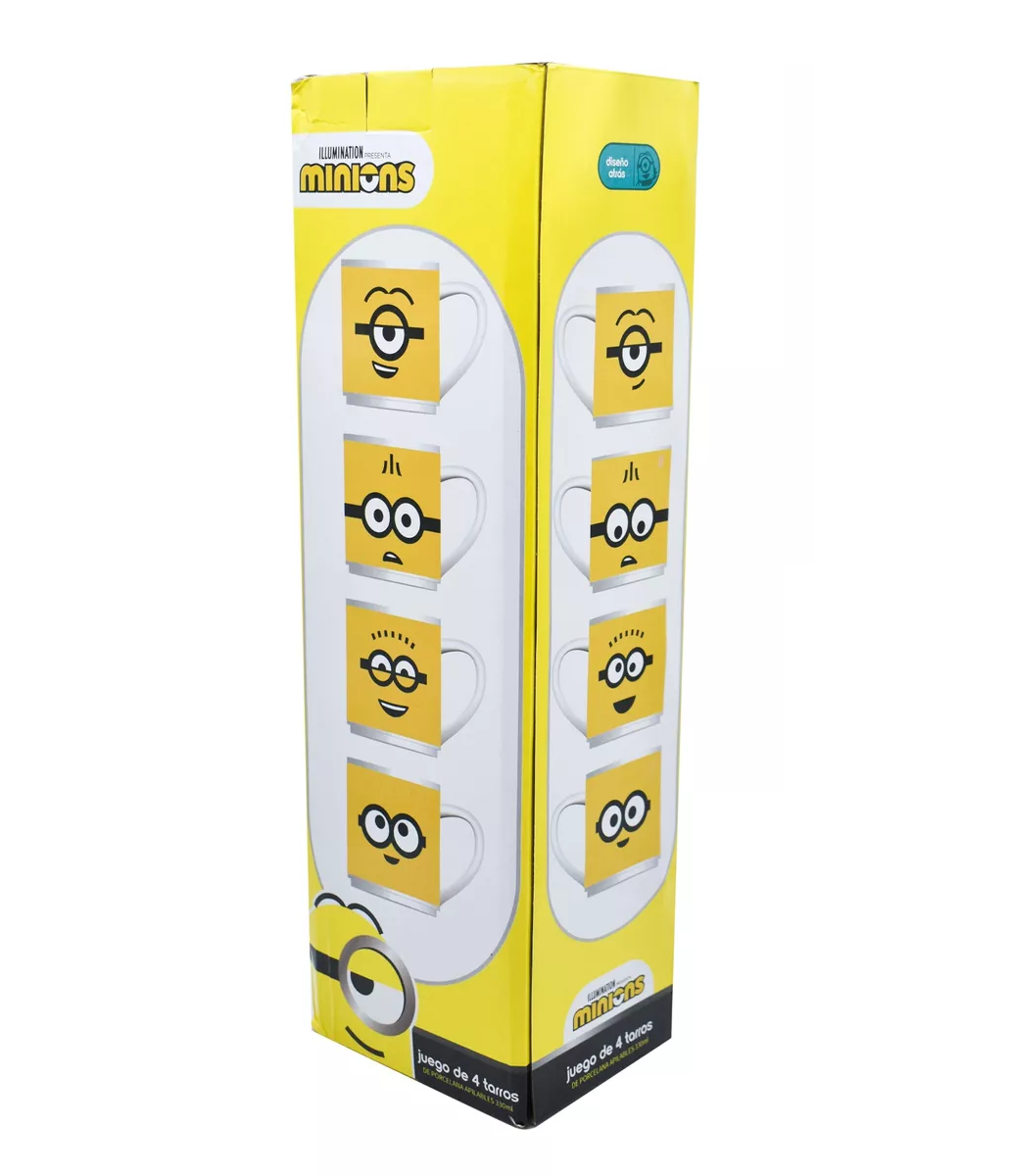 Foto 4 pulgar | Juego de 4 Tazas Belug Minions 330 ml color Amarillo