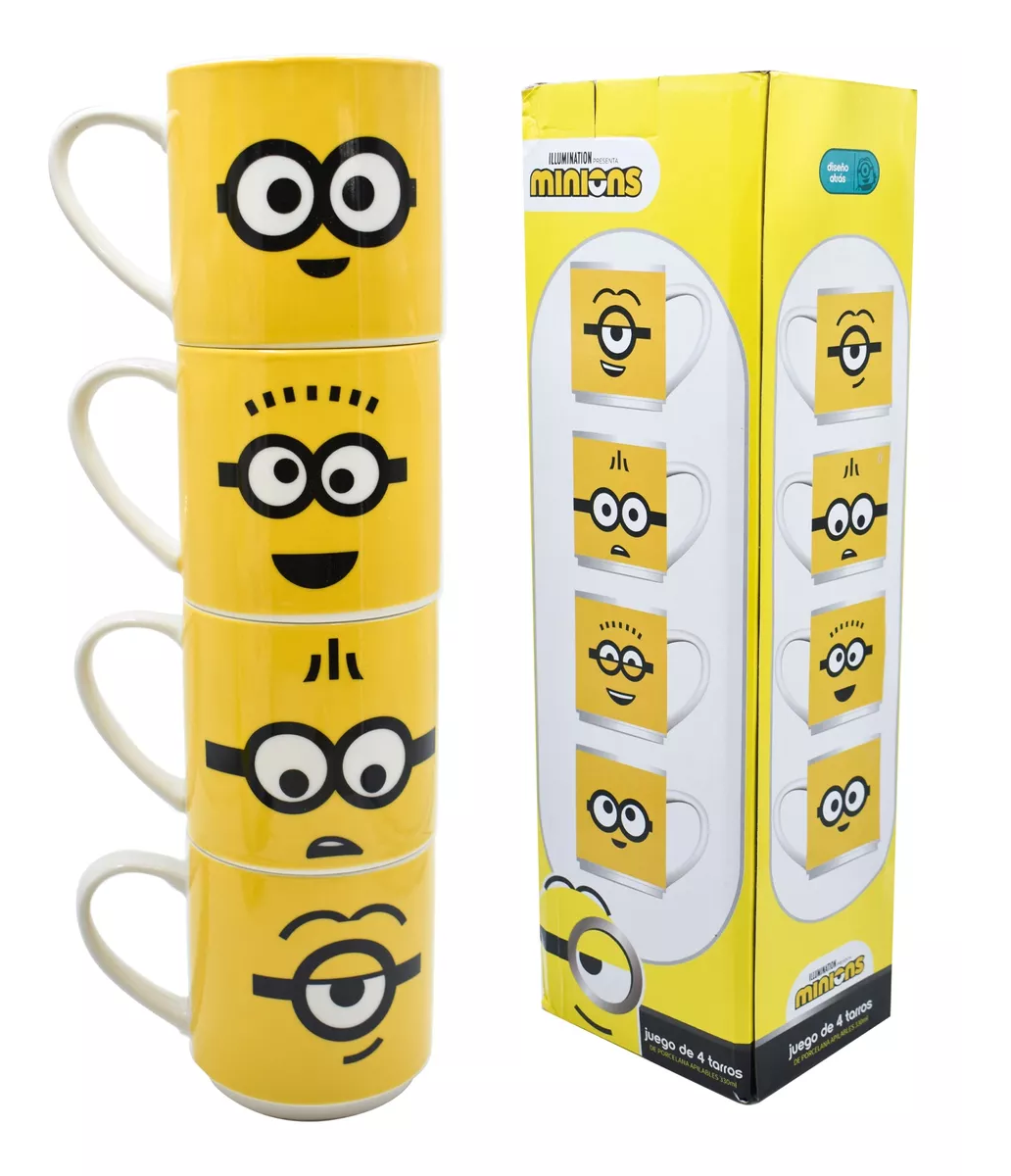 Foto 6 pulgar | Juego de 4 Tazas Belug Minions 330 ml color Amarillo