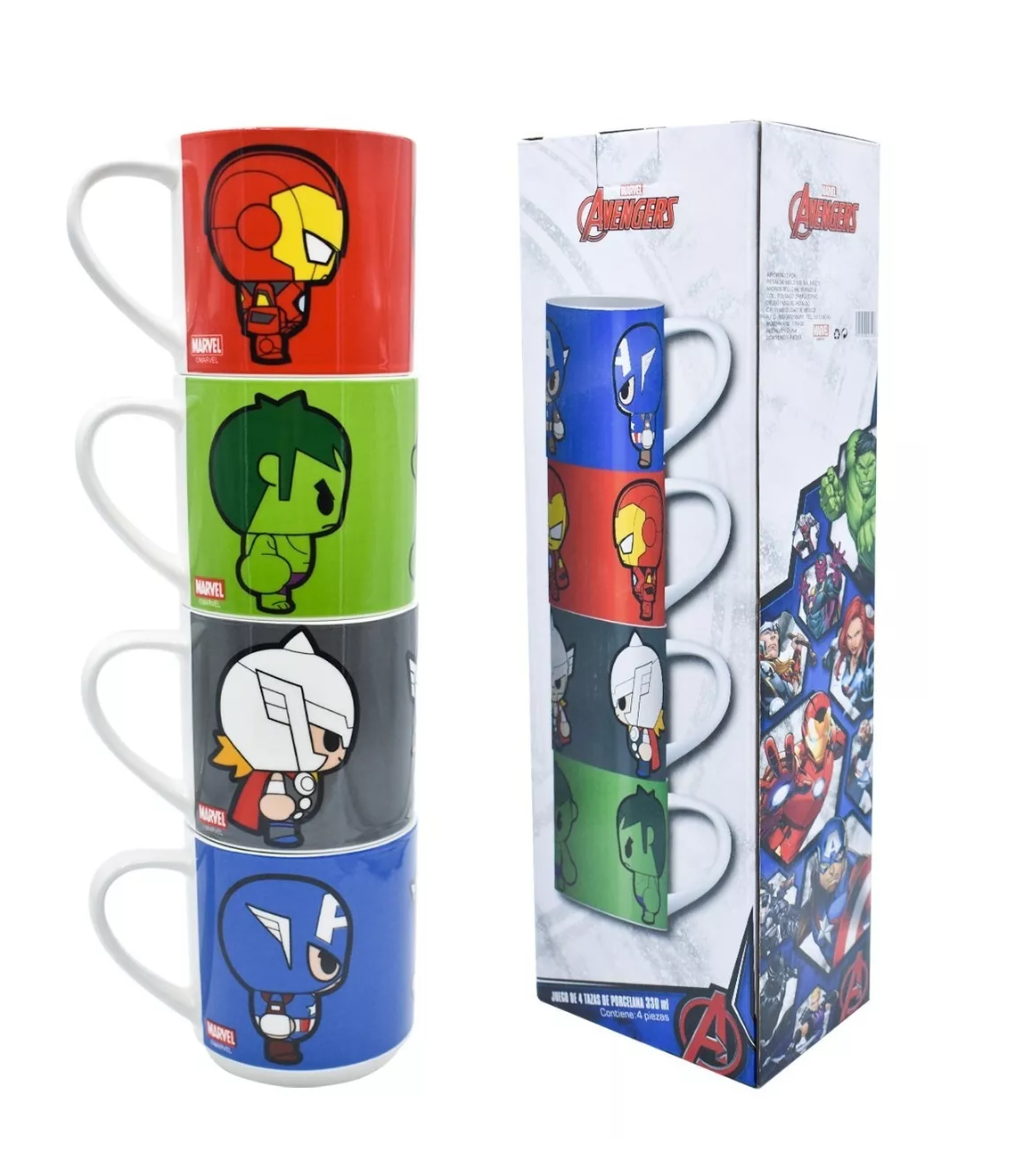 Foto 5 pulgar | Taza Disney Marvel Avengers Multicolor Apilables 4 Piezas