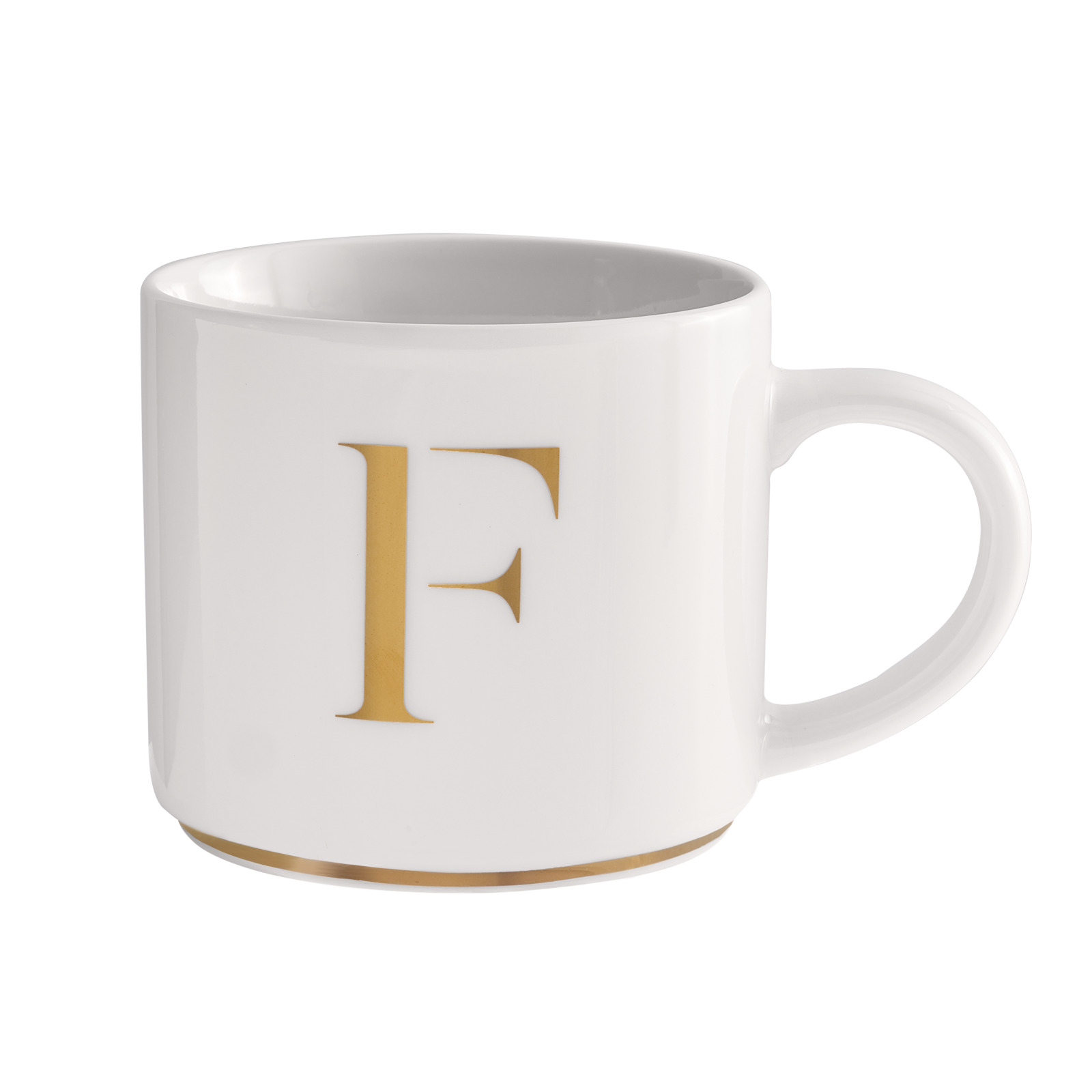 Taza Luckyly Letra F de Porcelana