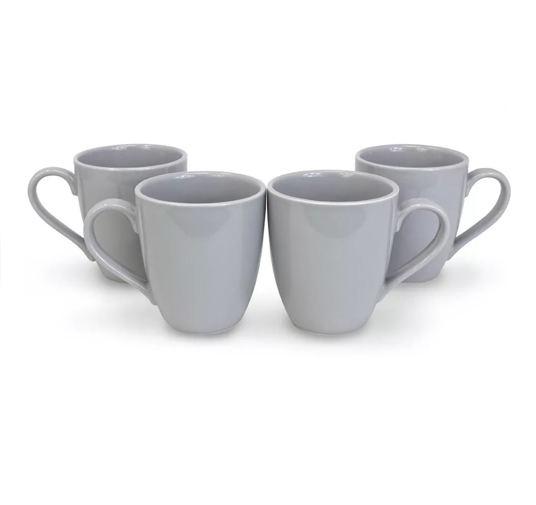 Foto 2 pulgar | Juego de 4 Tazas Ideën para Café Clásicas de Porcelana 270 ml color Gris