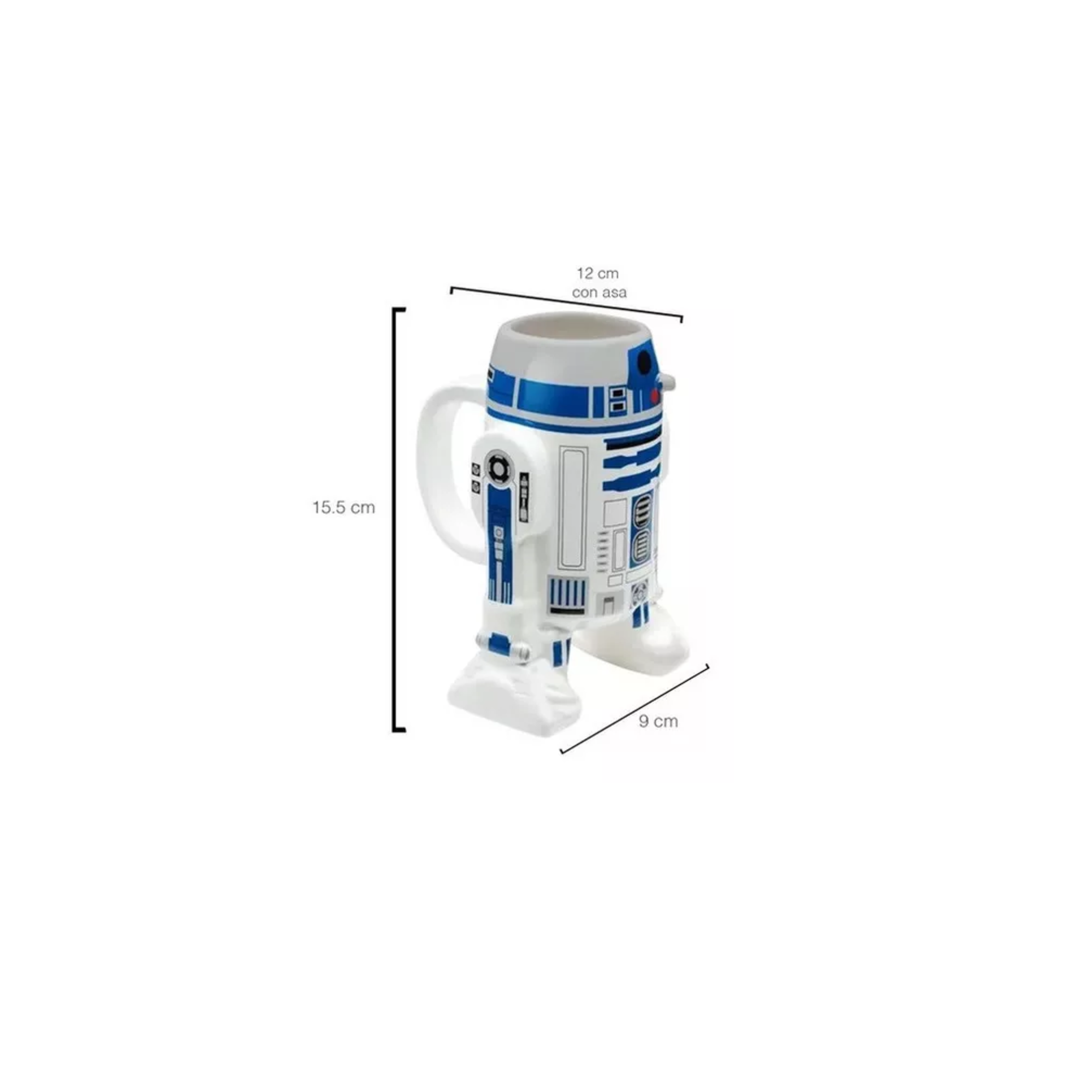 Foto 4 pulgar | Taza Star Wars R2d2 Ceramica Pintado A Mano Azul Con Blanco