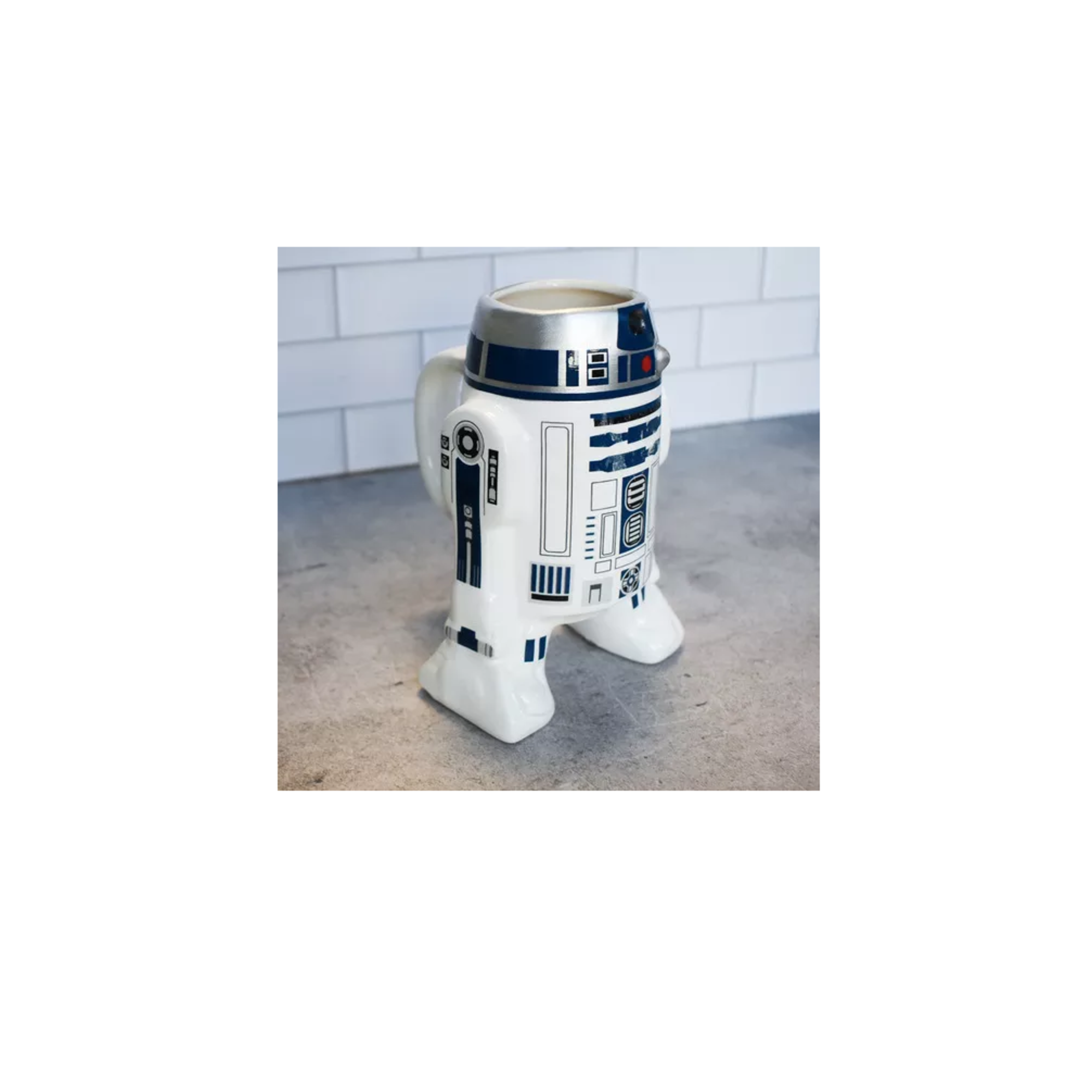 Foto 6 pulgar | Taza Star Wars R2d2 Ceramica Pintado A Mano Azul Con Blanco