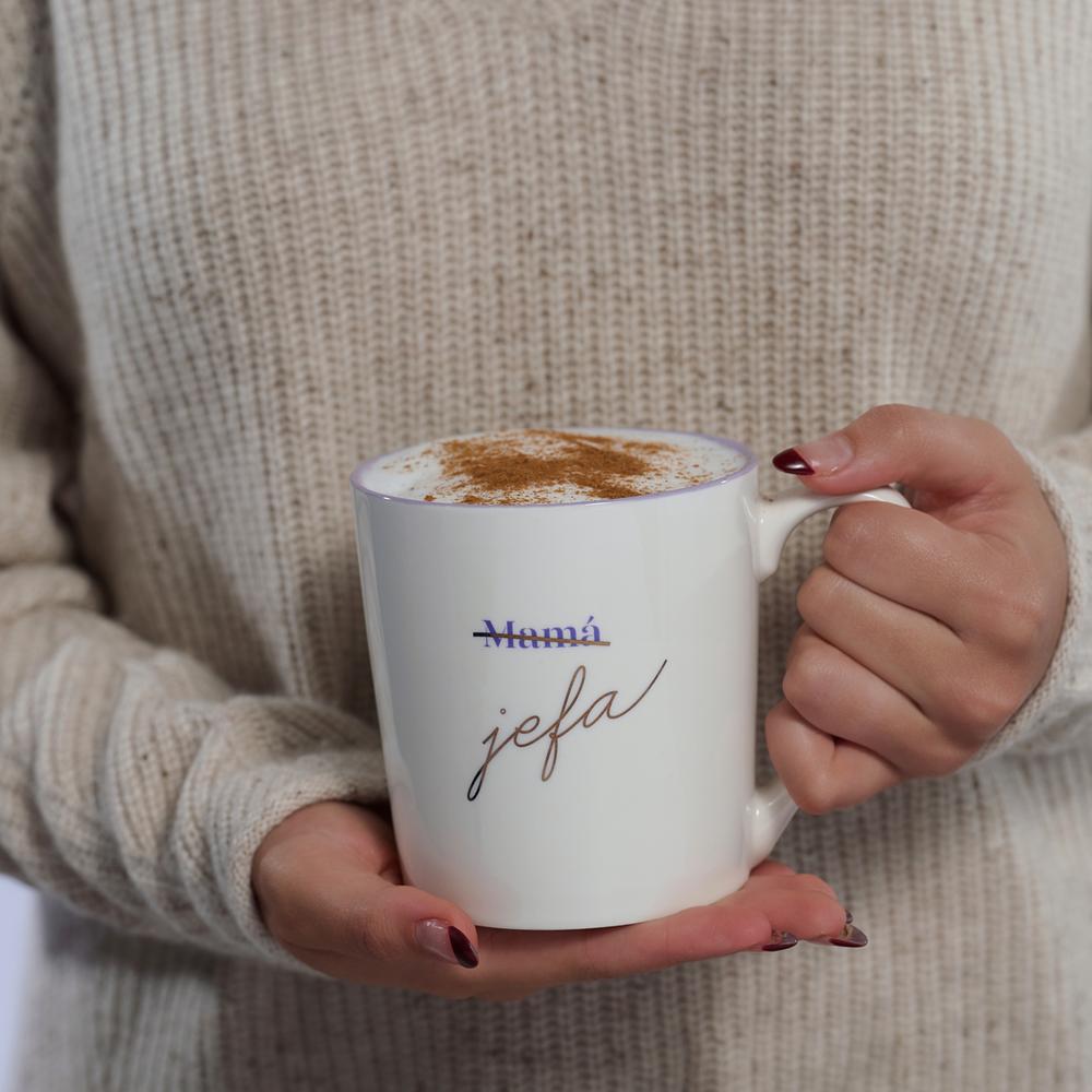Foto 5 pulgar | Taza LuckyLy Blanca Frase Original para Mamá 500 ml