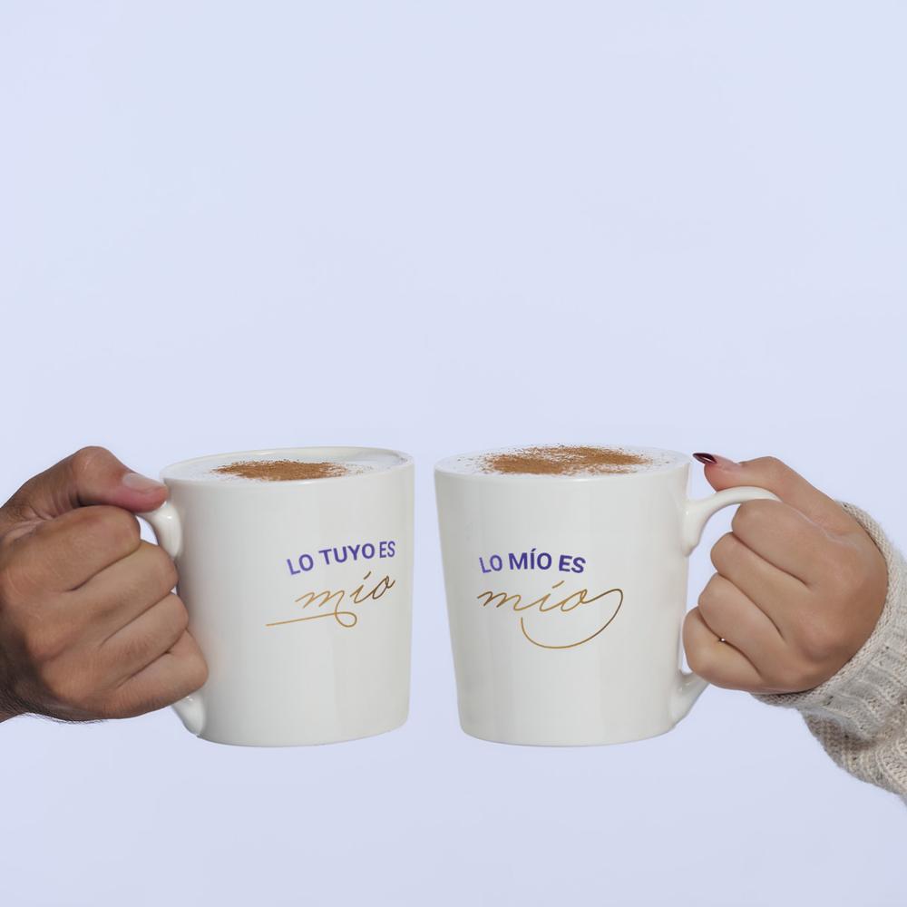 Foto 5 pulgar | Set de Tazas LuckyLy Blancas Frase Original para Pareja 2 Piezas de 500 ml C/U