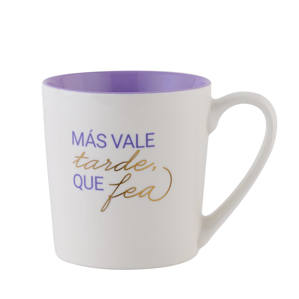 Foto 2 pulgar | Taza LuckyLy Blanca Frase Original 500 ml