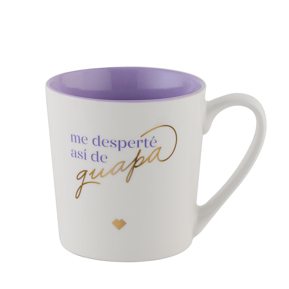 Foto 2 pulgar | Taza LuckyLy Blanca Frase Original 500 ml