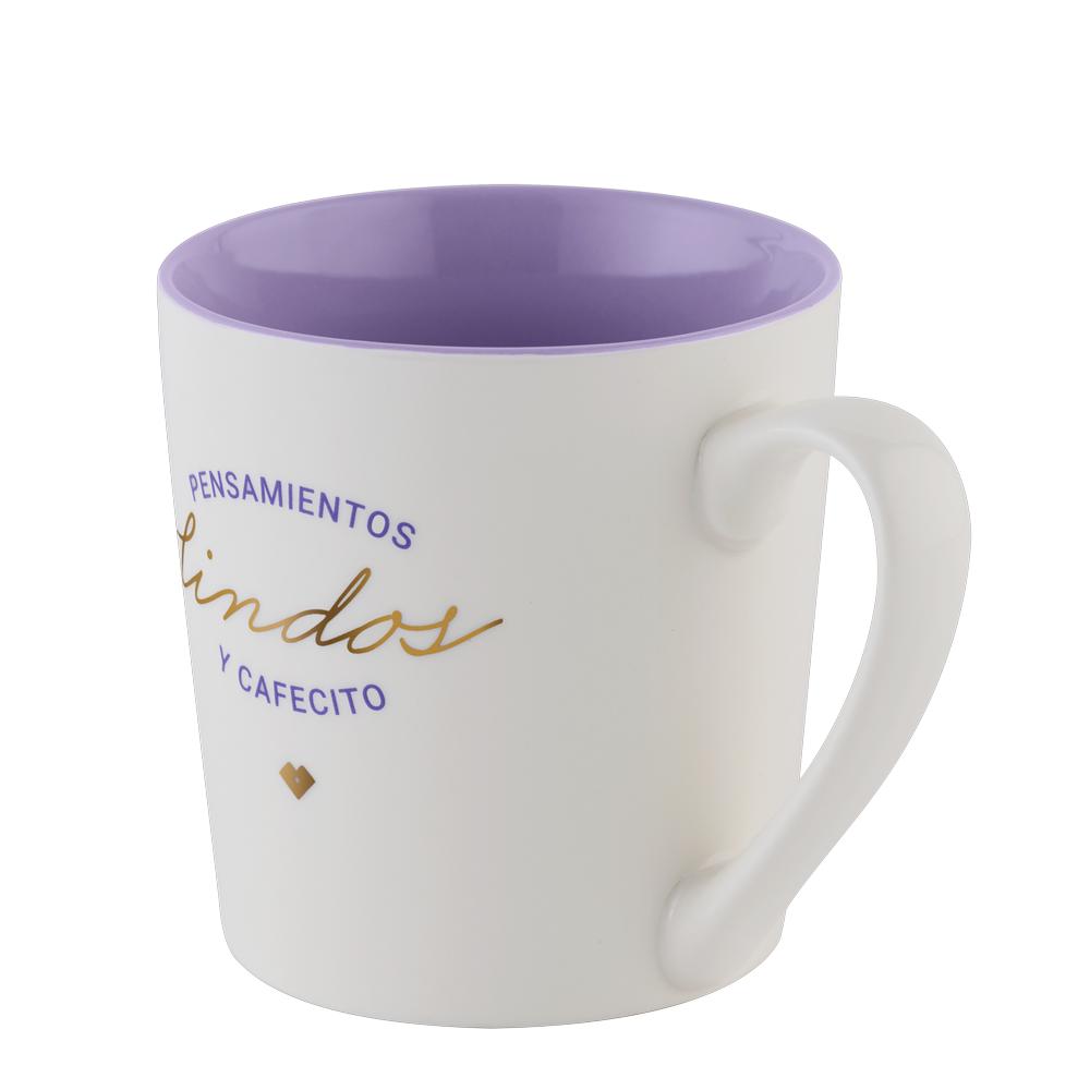 Foto 3 pulgar | Taza LuckyLy Blanca Frase Original 500 ml