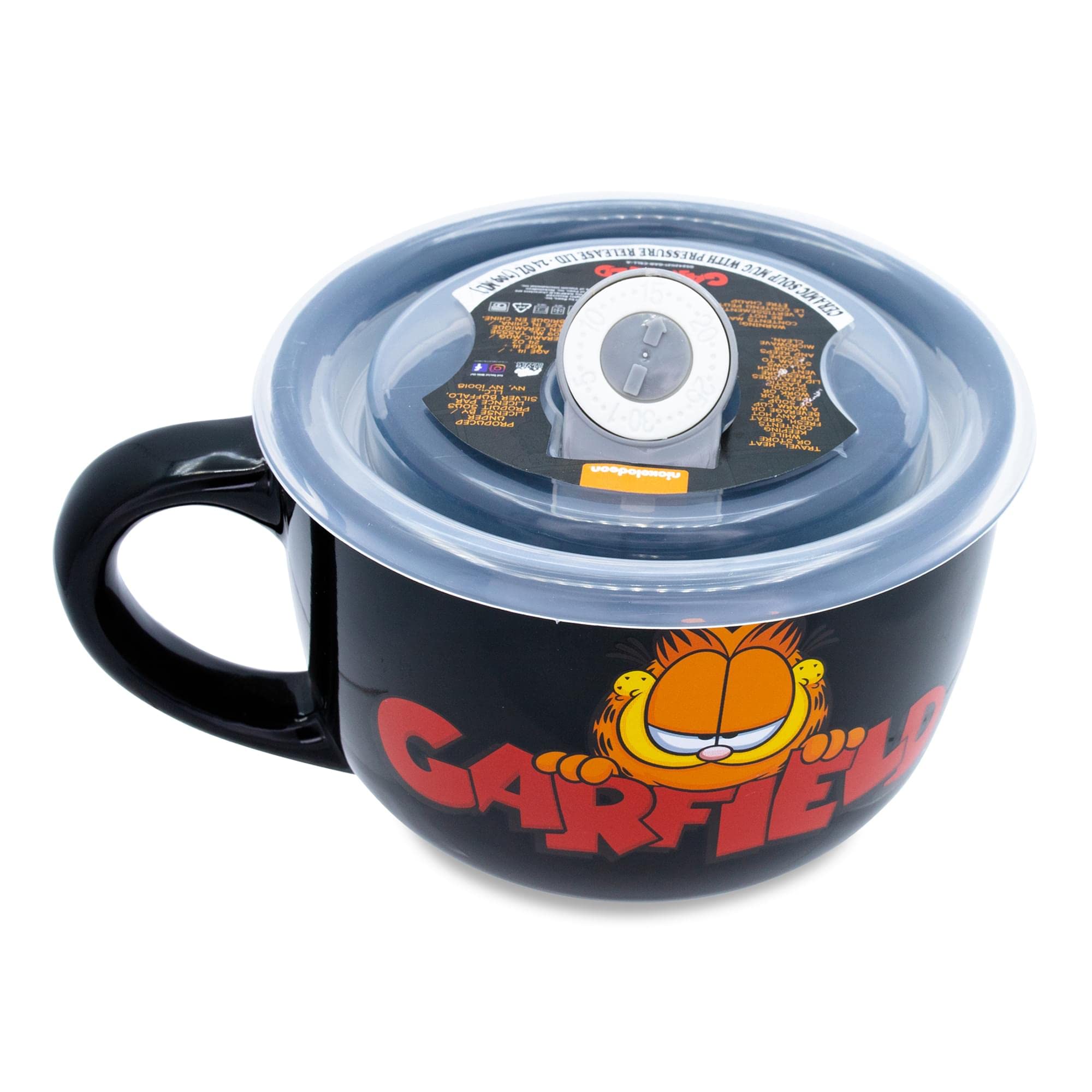 Foto 4 pulgar | Taza de Sopa Silver Buffalo Garfield Cerámica 700 ml con Tapa - Venta Internacional