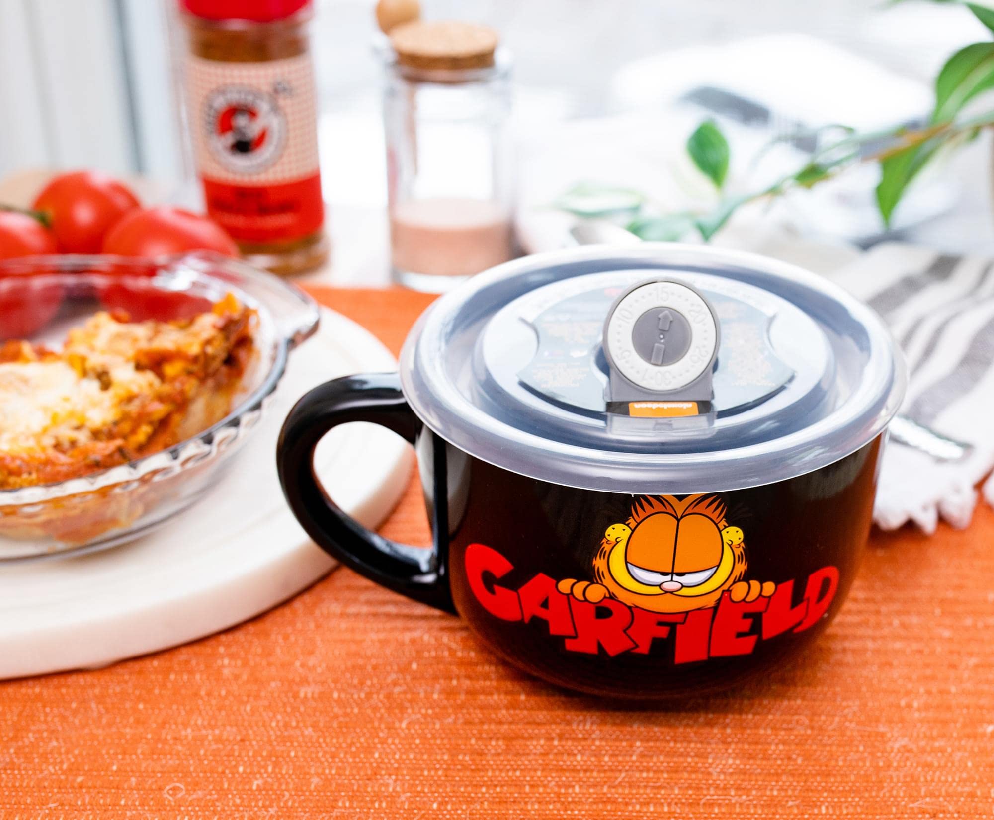 Foto 7 pulgar | Taza de Sopa Silver Buffalo Garfield Cerámica 700 ml con Tapa - Venta Internacional