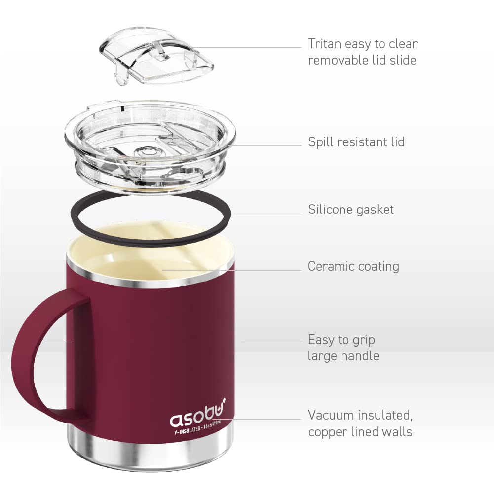 Foto 7 pulgar | Taza De Café Asobu Ultimate De Acero Inoxidable Con Aislamiento De 350 Ml - Venta Internacional.