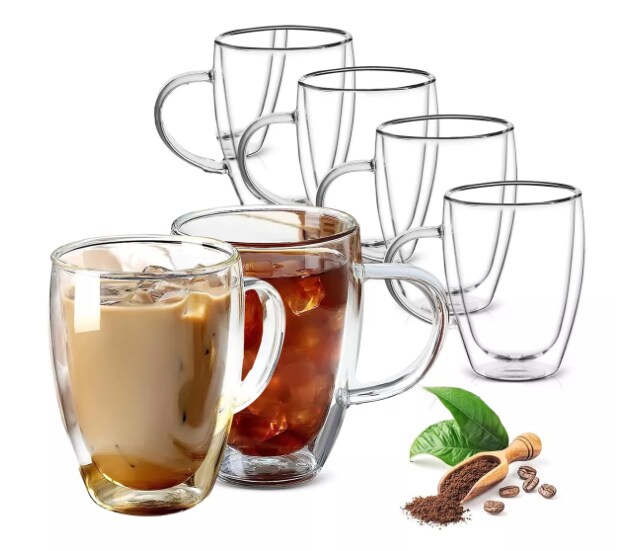 Wünd Tazas Para Cafe Doble Pared Cristal 6 Set De Tazas 350ml $1,421