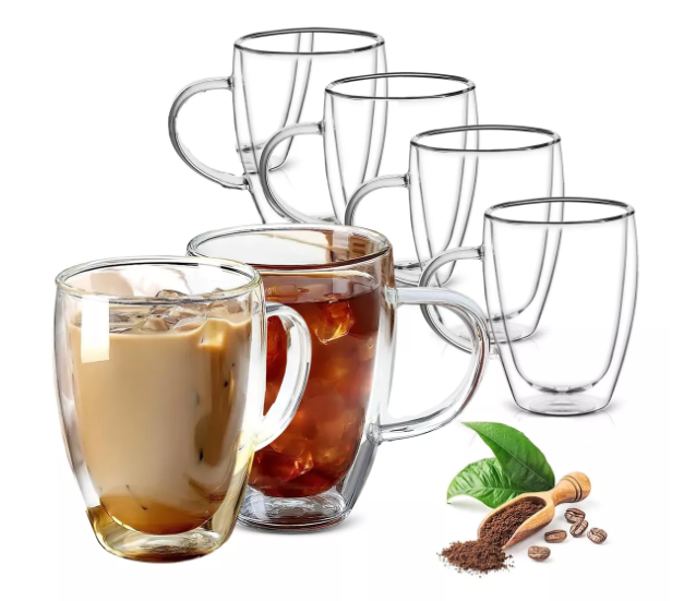 Wünd Tazas Para Cafe Doble Pared Cristal 6 Set De Tazas 350ml