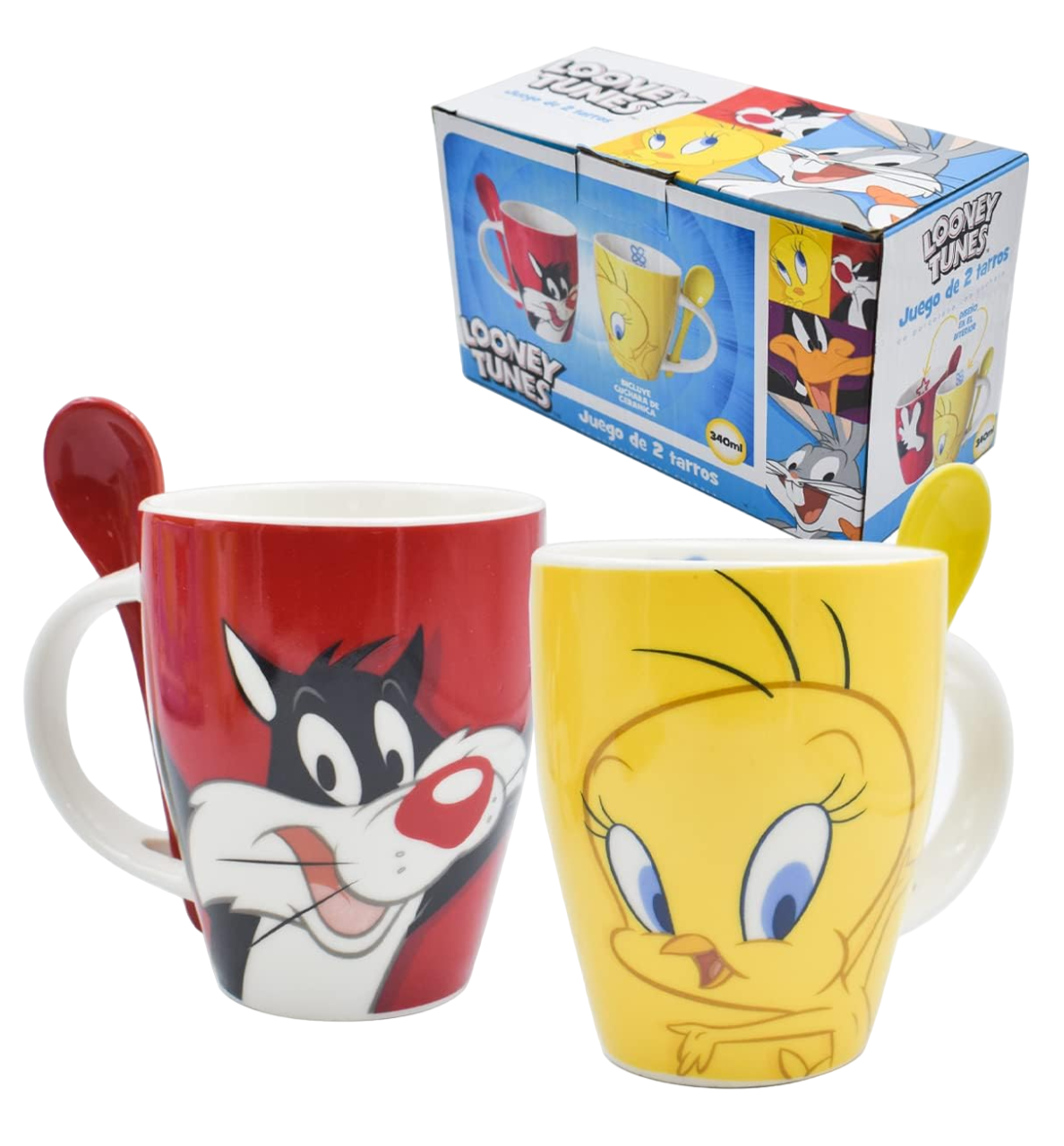 Foto 2 pulgar | Juego de Tazas Disney de Piolín y Silvestre con Cuchara