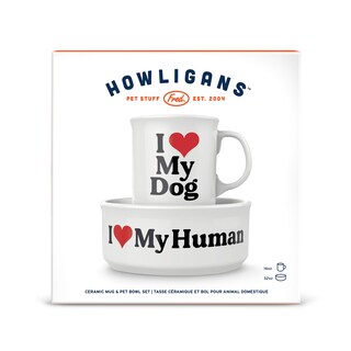 Foto 3 | Juego De Tazas Y Cuencos Para Perros Genuinos De Fred Howligans Love Dog - Venta Internacional.