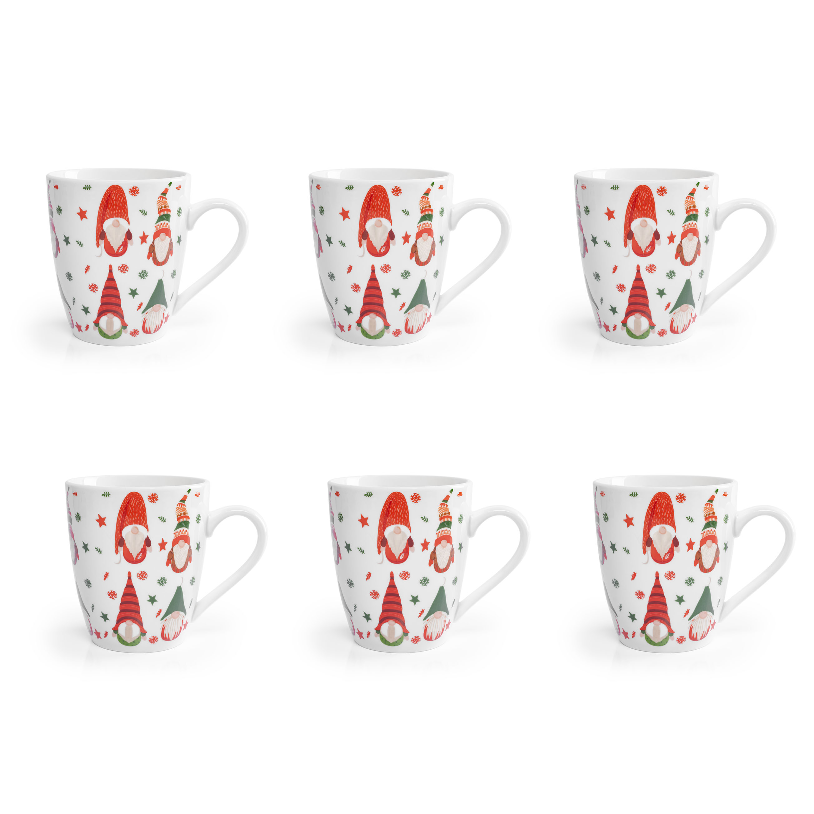 Tazas Navideñas De Porcelana Crown Baccara Calgary 6 Piezas De 330 Ml