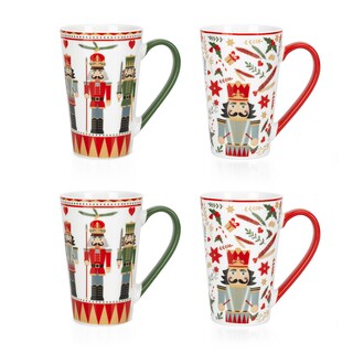 Foto 1 | Tazas Navideñas De Porcelana Crown Baccara Nut 4 Piezas De 500 Ml