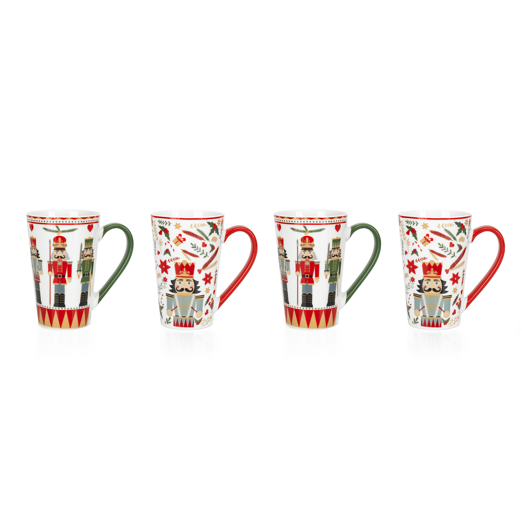 Foto 3 pulgar | Tazas Navideñas De Porcelana Crown Baccara Nut 4 Piezas De 500 Ml