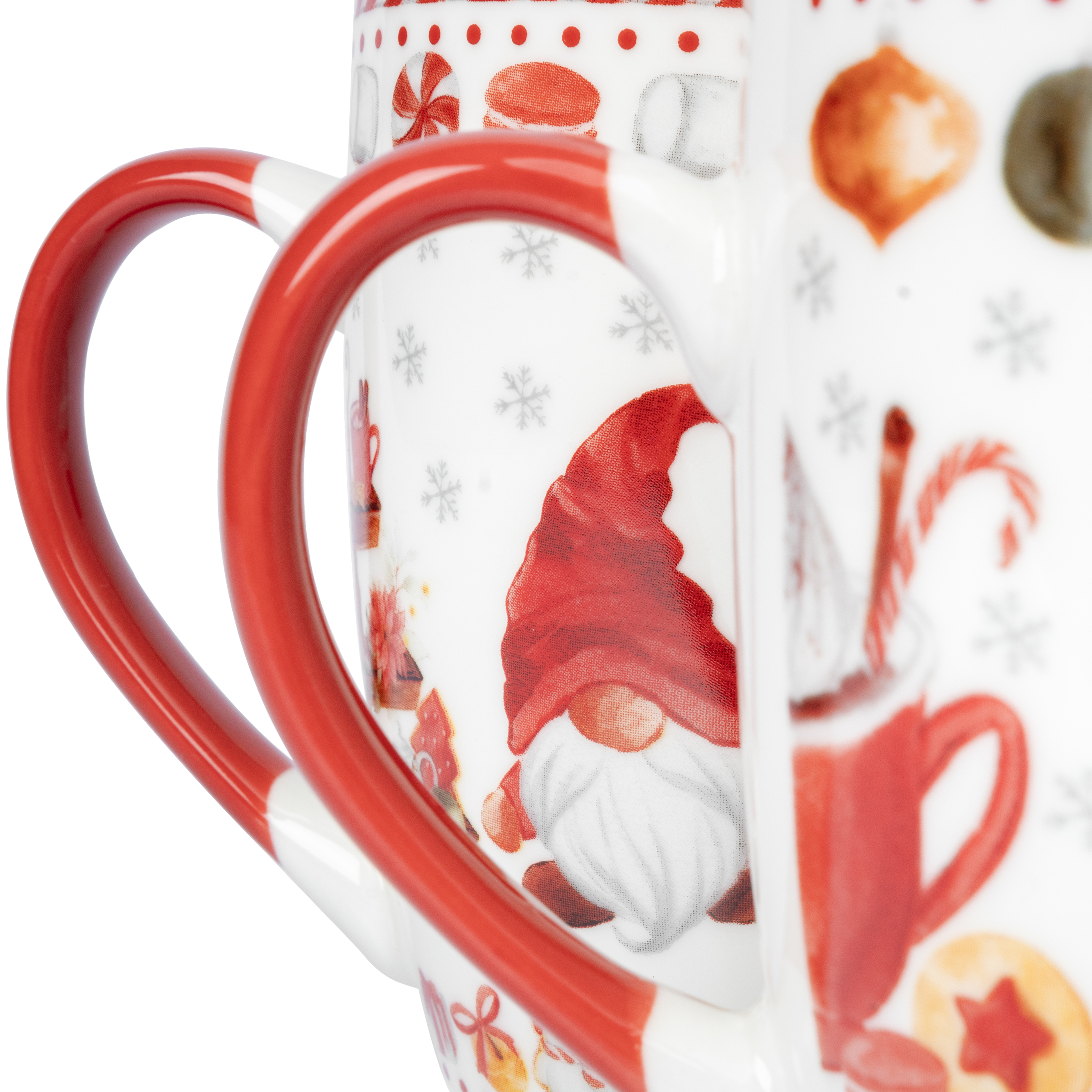 Foto 5 pulgar | Tazas Navideñas De Porcelana Crown Baccara Gnomos 4 Piezas De 340 Ml