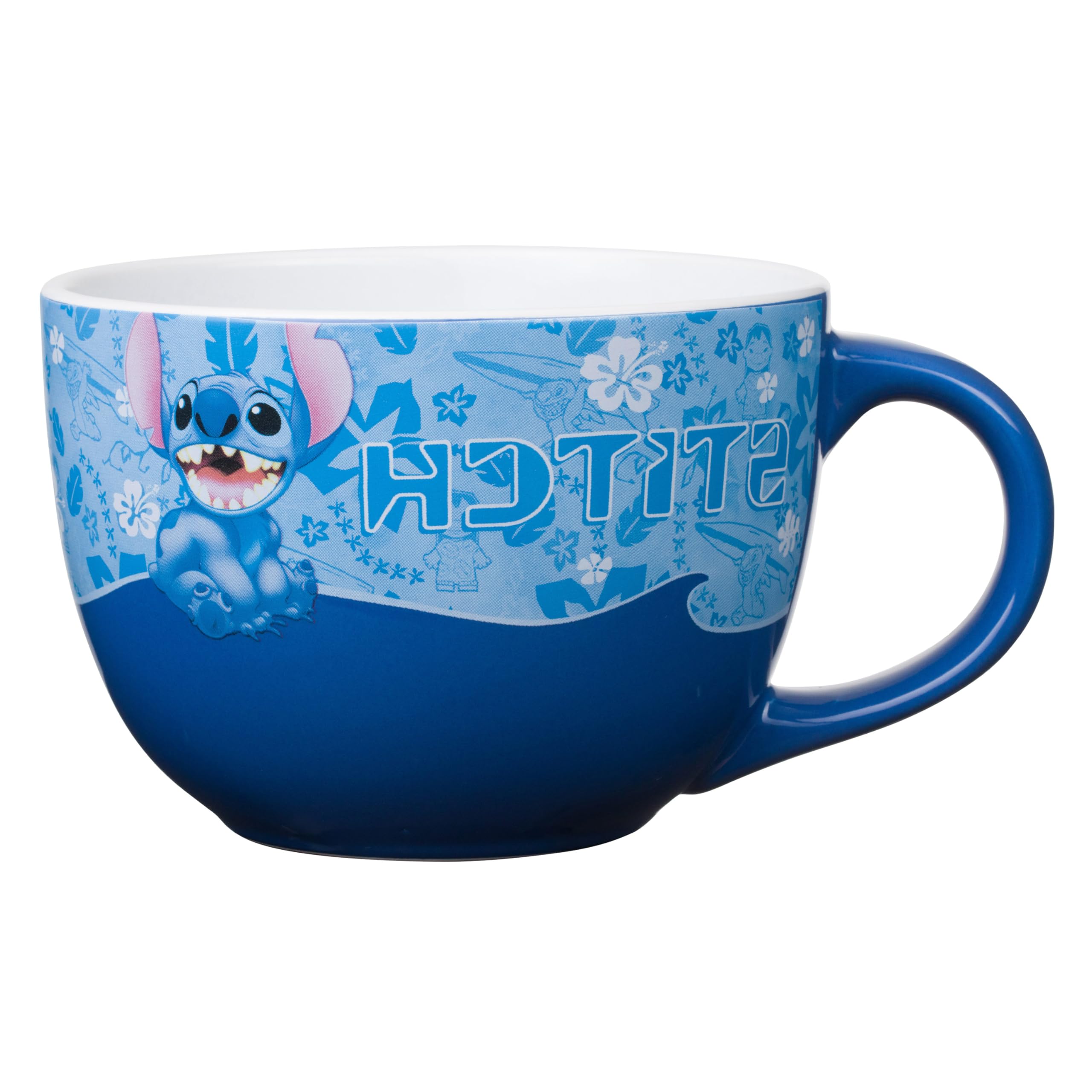 Foto 2 pulgar | Taza De Sopa Silver Buffalo Lilo And Stitch, Estilo Ondulado, 700 Ml - Venta Internacional.