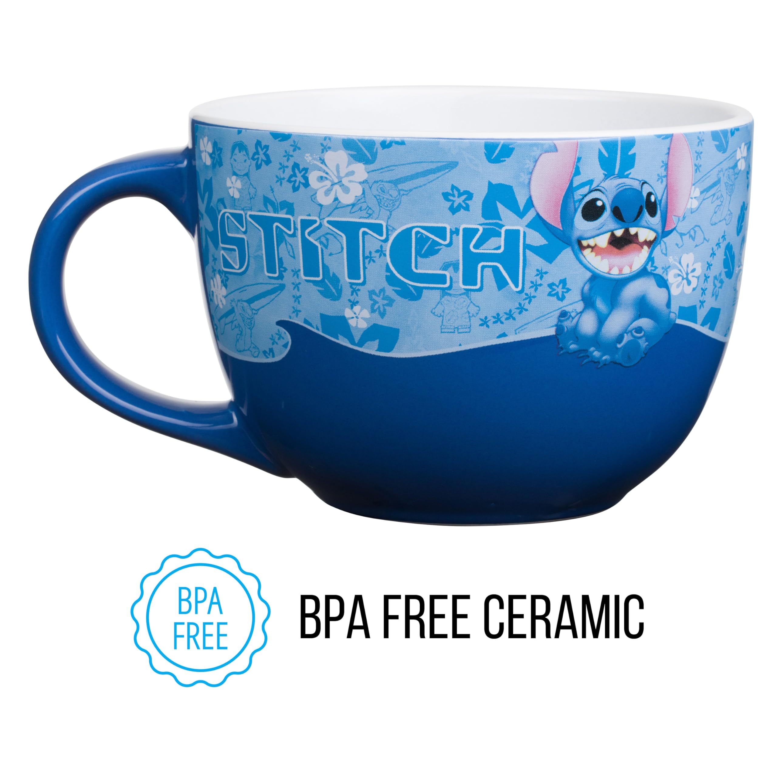 Foto 4 pulgar | Taza De Sopa Silver Buffalo Lilo And Stitch, Estilo Ondulado, 700 Ml - Venta Internacional.