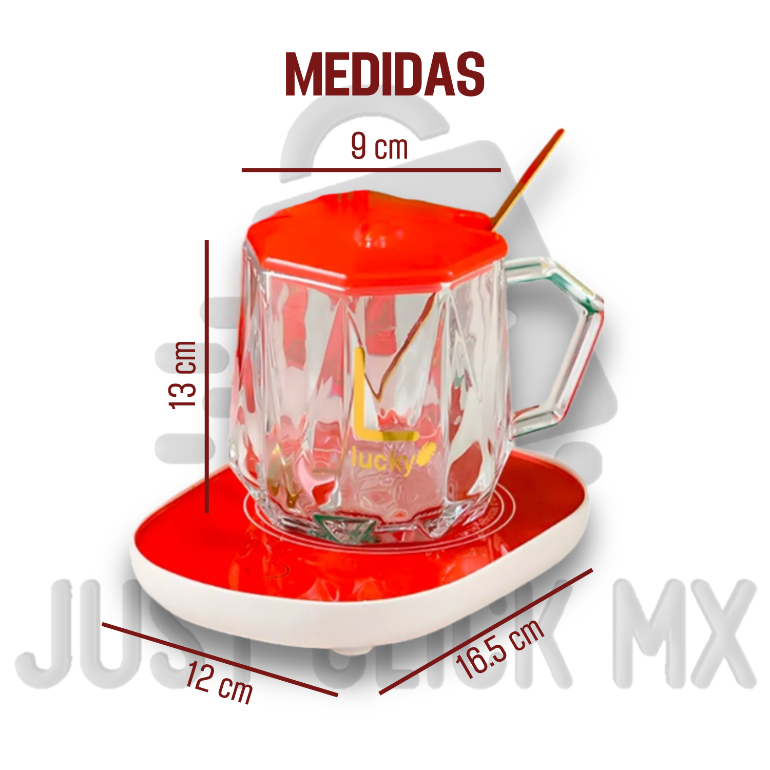 Foto 9 pulgar | Taza con Calentador Eléctrico JustClick MX Inteligente Rojo