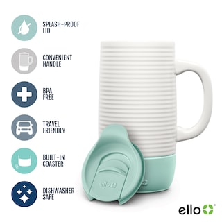 Foto 2 | Taza De Viaje De Cerámica Ello Jane 530 Ml Con Asa Y Tapa Yucca - Venta Internacional.