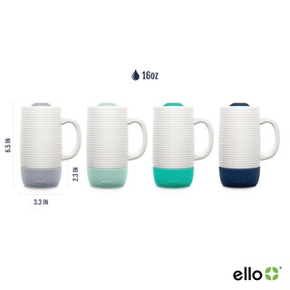 Foto 3 | Taza De Viaje De Cerámica Ello Jane 530 Ml Con Asa Y Tapa Yucca - Venta Internacional.