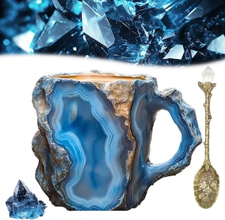 Foto 1 | Taza De Café Mineral Crystal 325 Ml Con Cuchara Multicolor 2025 - Venta Internacional.