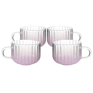 Foto 1 | Set De 4 Tazas De Cristal - Color Rosa