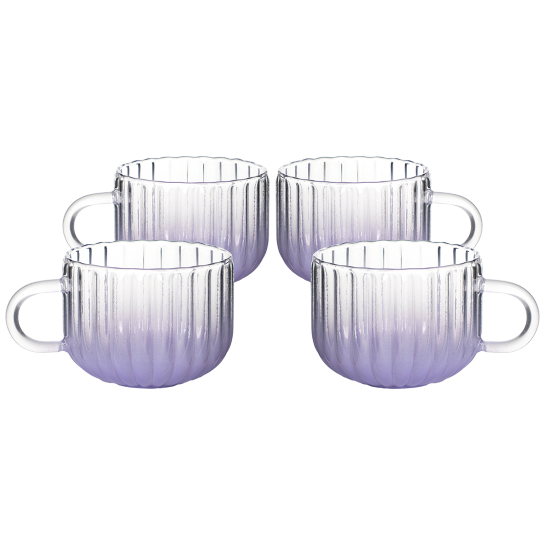 Foto 1 | Set De 4 Tazas De Cristal - Color Morado