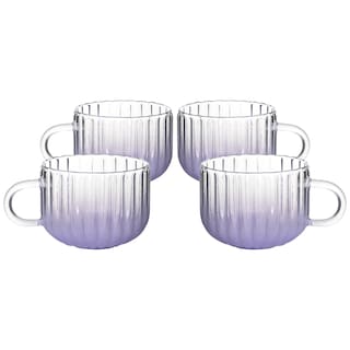 Foto 1 | Set De 4 Tazas De Cristal - Color Morado