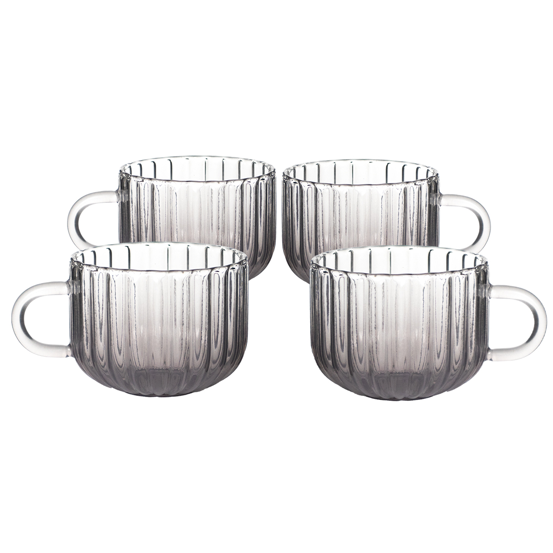 Foto 1 | Set De 4 Tazas De Cristal -  Color Humo