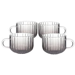 Foto 1 | Set De 4 Tazas De Cristal - Color Humo