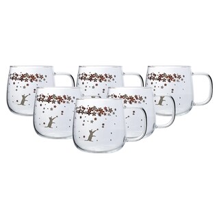 Foto 1 | Set De 6 Tazas De Cristal Transparente - Gatito