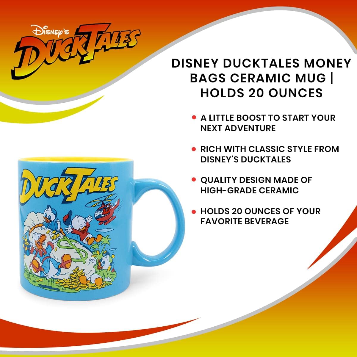 Foto 8 pulgar | Taza De Cerámica Disney Ducktales Con Forma De Bolsa, 600 Ml, Scrooge Mcduck - Venta Internacional.