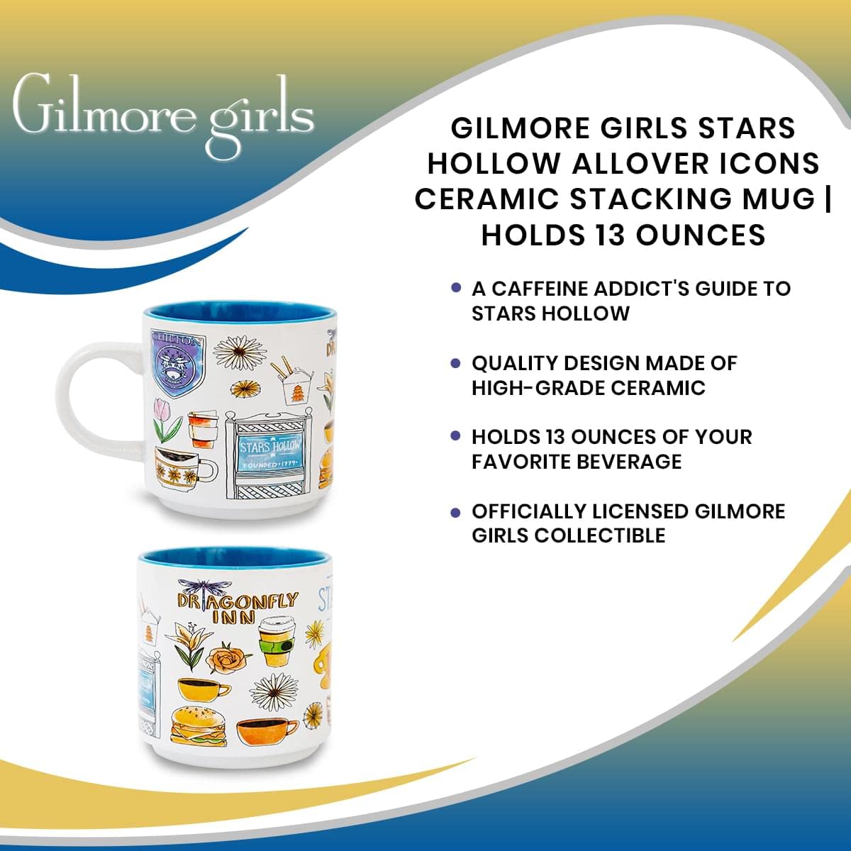 Foto 8 pulgar | Taza Plateada Buffalo Gilmore Girls Stars Hollow, 380 Ml - Venta Internacional.