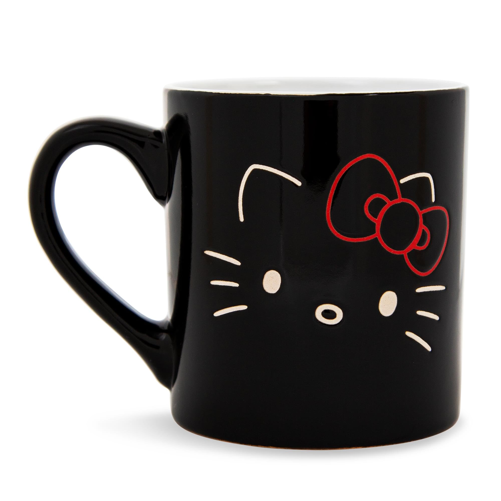 Foto 2 pulgar | Taza De Café Hello Kitty Sanrio Black Outline Cerámica 400 Ml - Venta Internacional.